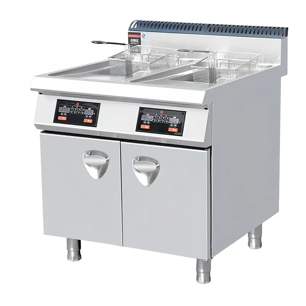 Floor-standing Fryers (1) Industrial Floor-Standing Double Tank Gas Deep Fryer Commercial Cooking Equipment - 图片 1